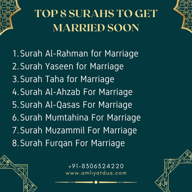 Top 8 Surah for marriage